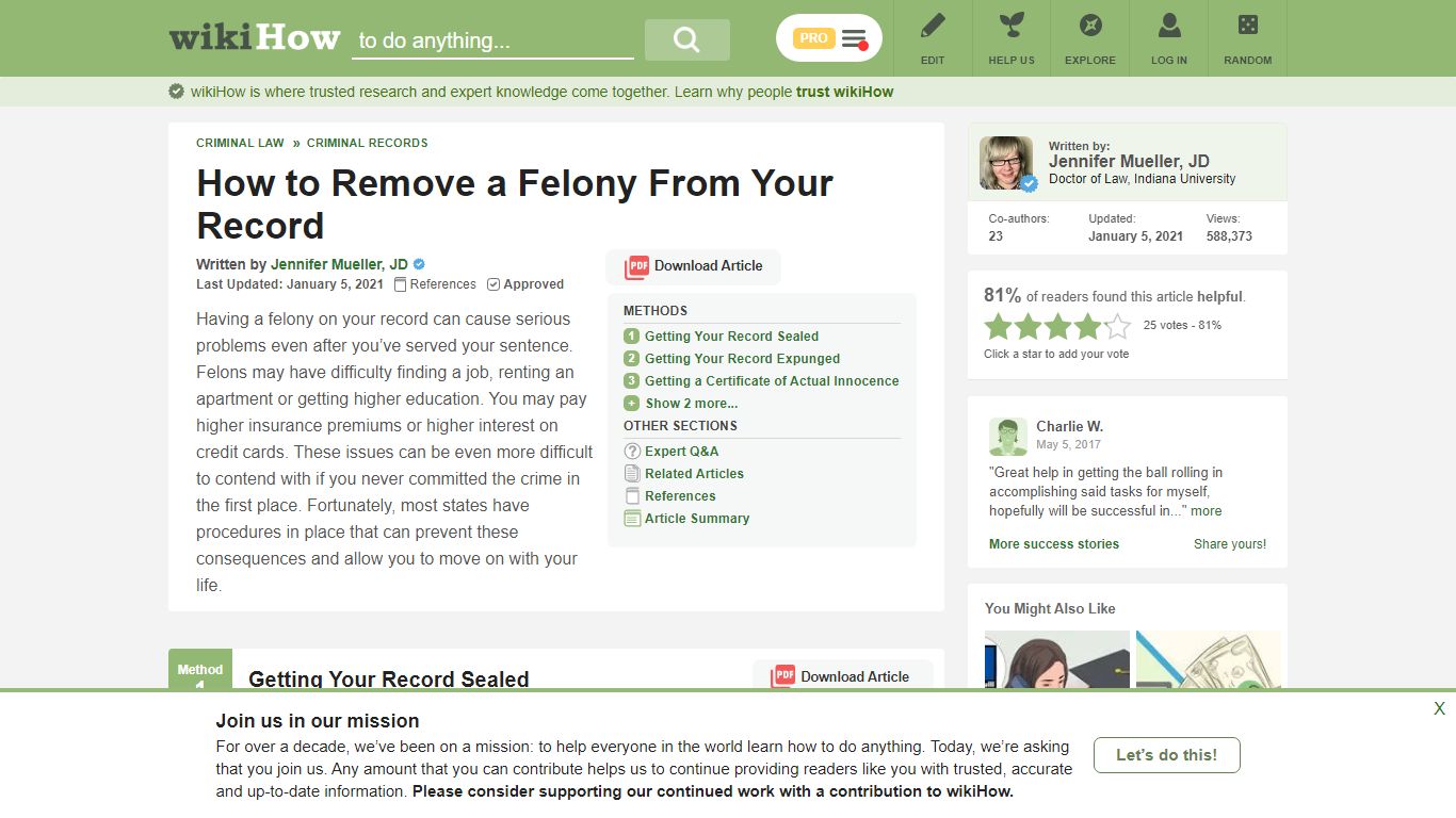 5 Ways to Remove a Felony From Your Record - wikiHow
